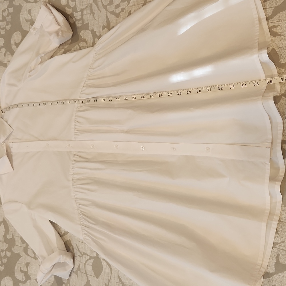 Madewell Button-Front Mini Shirtdress in Poplin White Color Size S New No Tag - Picture 13 of 16